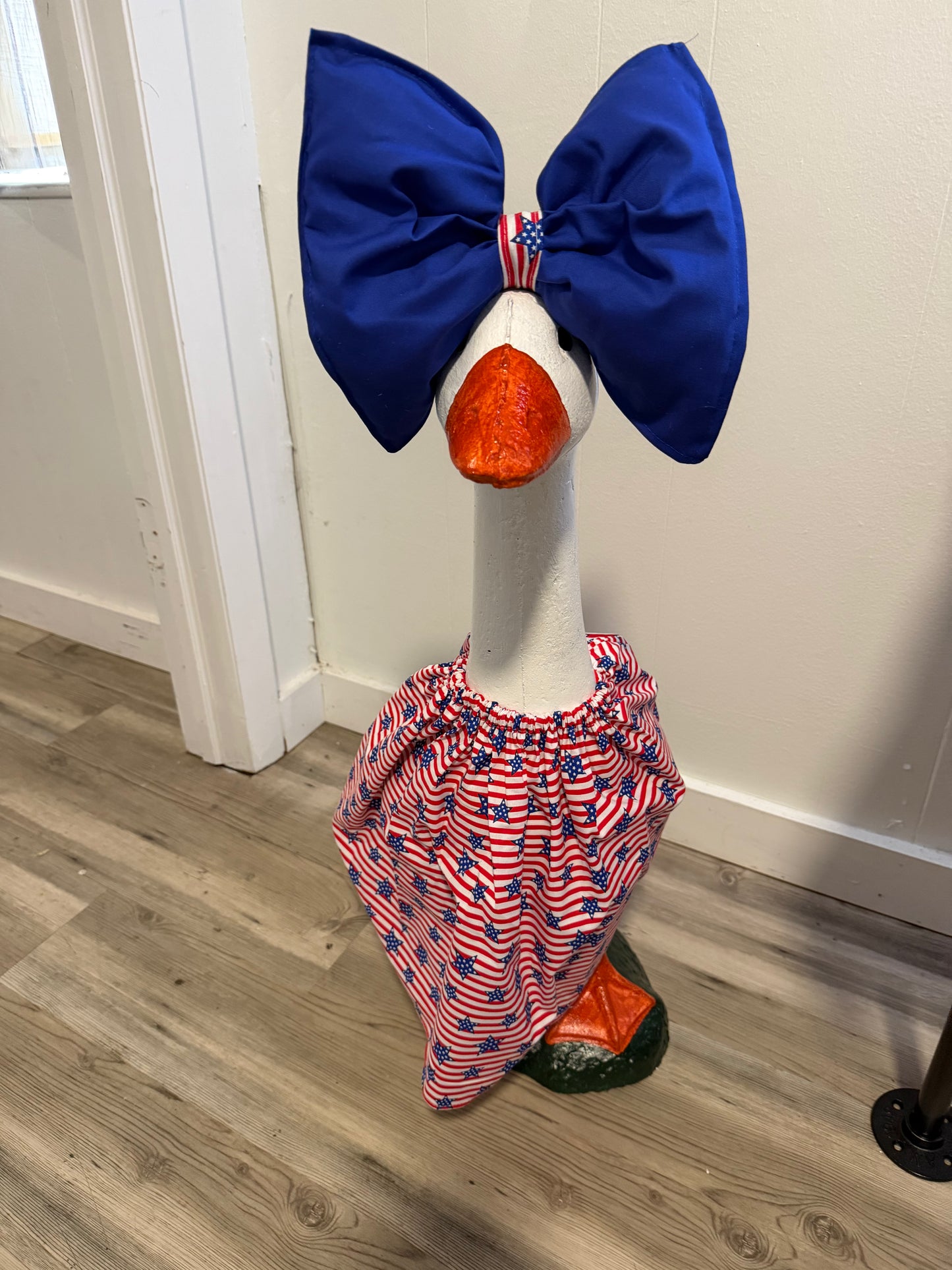 Fourth of July Flag print outfit with Big Blue Bow.