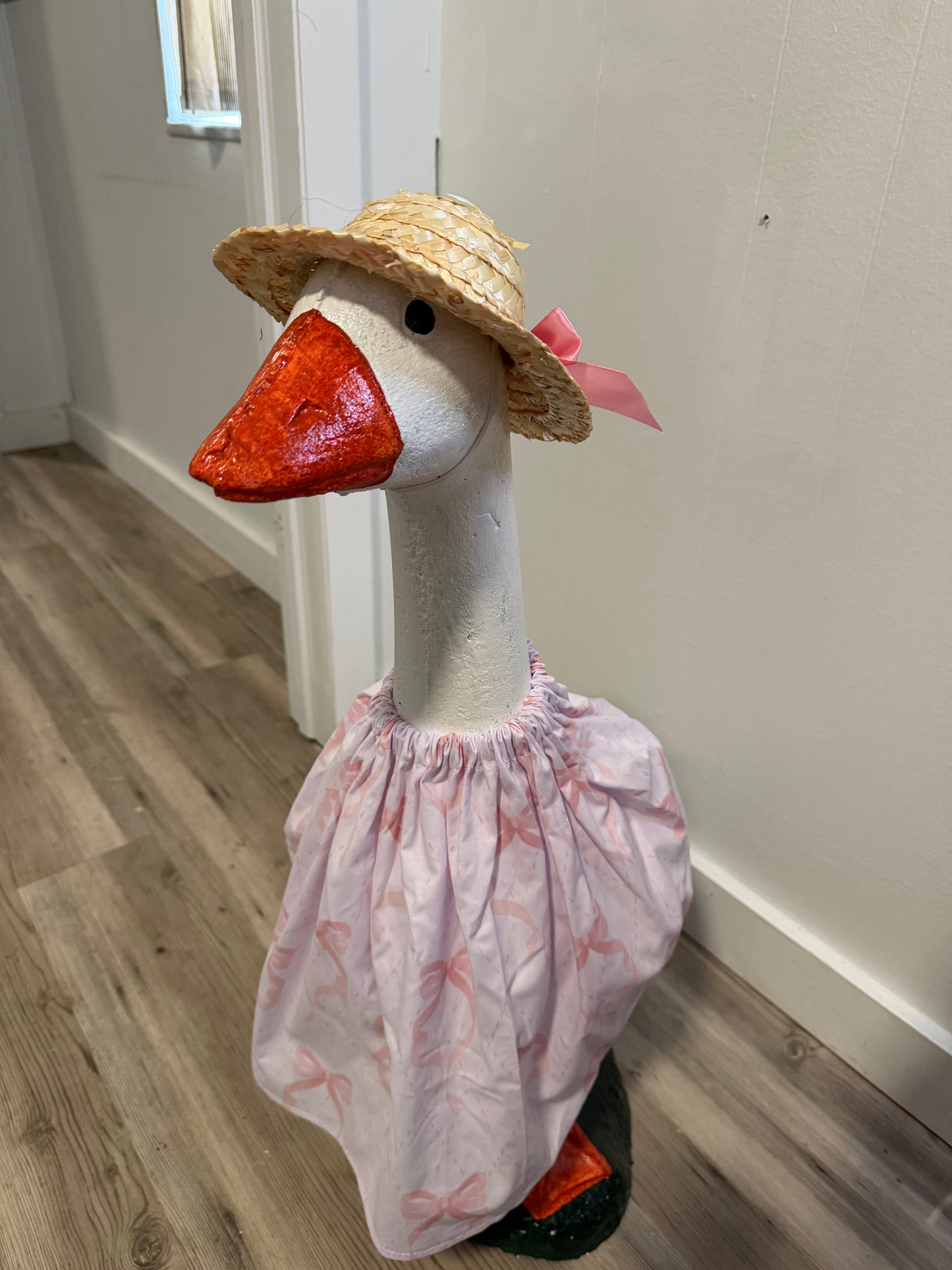Pink Bow print outfit with Pink Bow Straw Hat.