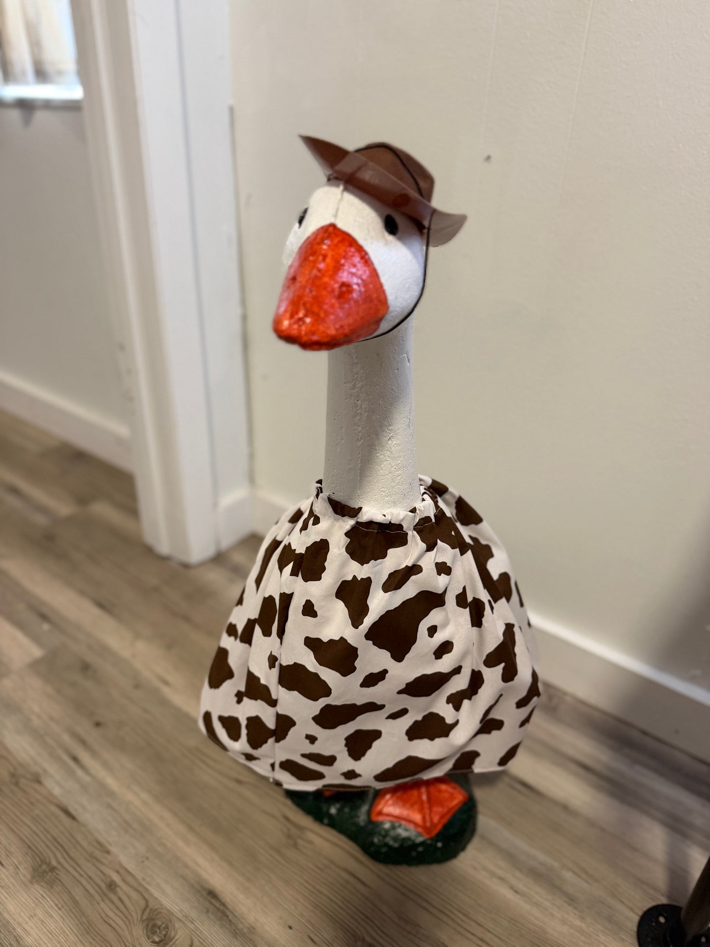 Brown Cow Print outfit with Cowboy Hat.