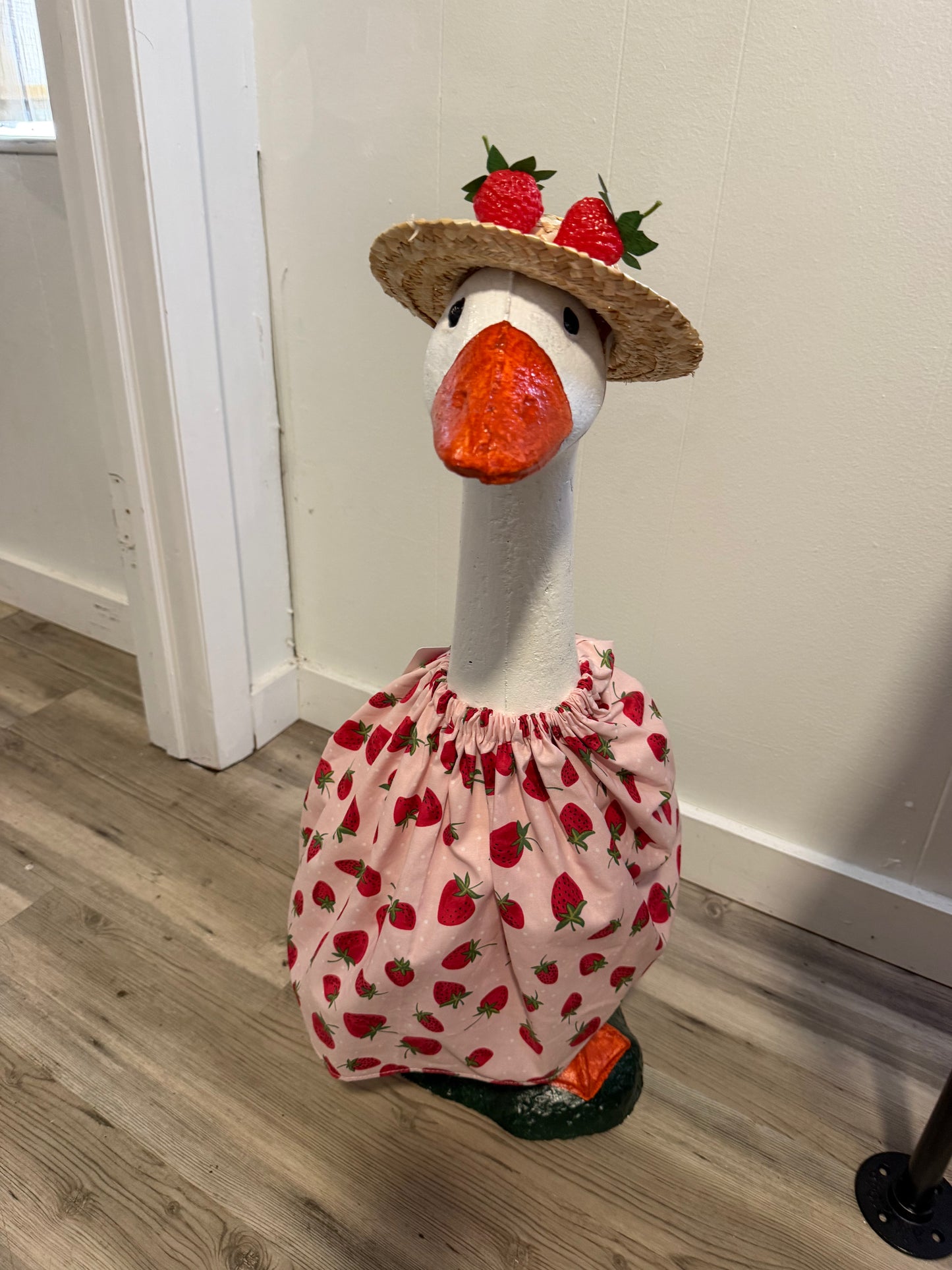 Strawberry print with Strawberry Straw Hat.