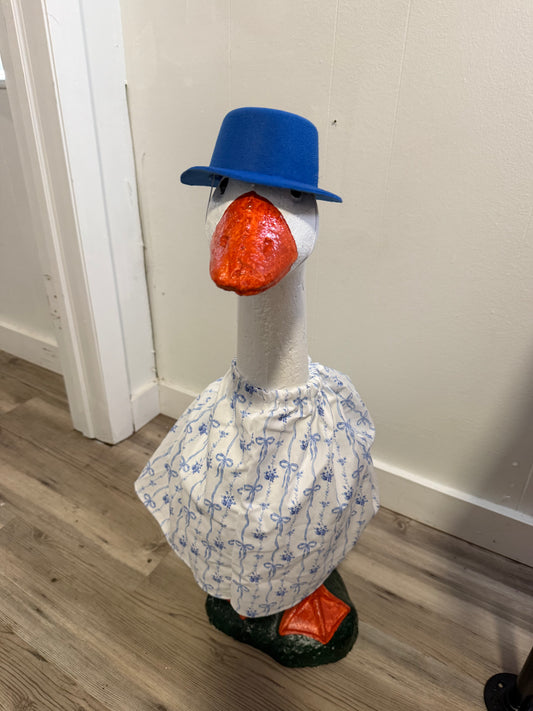 Blue mini bow print outfit with Blue Top Hat.