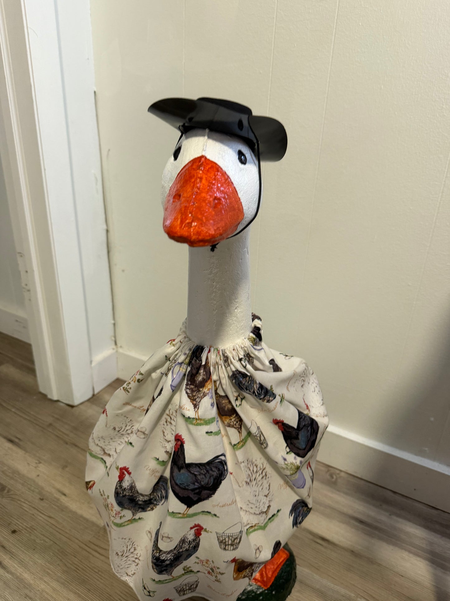 Chicken print outfit with Cowboy Hat.